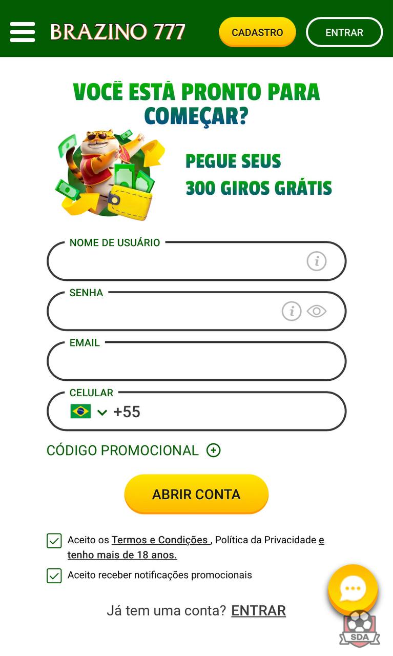 como se cadastrar brazino777