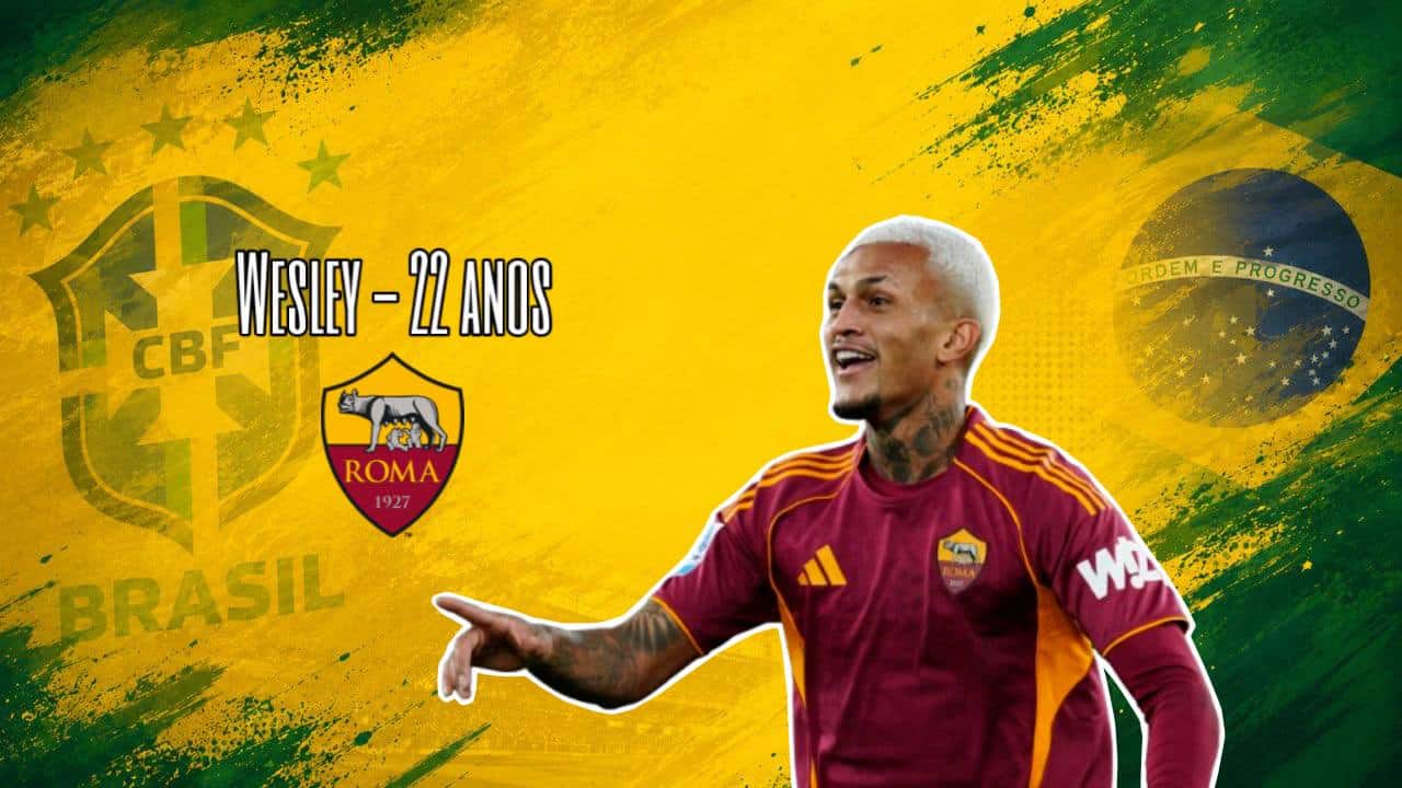 Arte com foto do Wesley da Seleção Brasileira